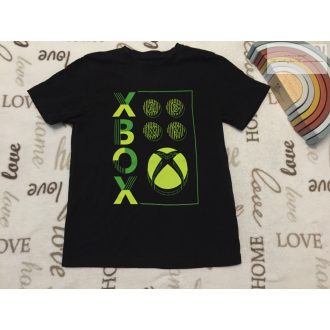   X -BOX  7-8 év 128 cm fekete, zöld- sárga X -box feliratos pamut fiú  felső-újszerű,hibátlan