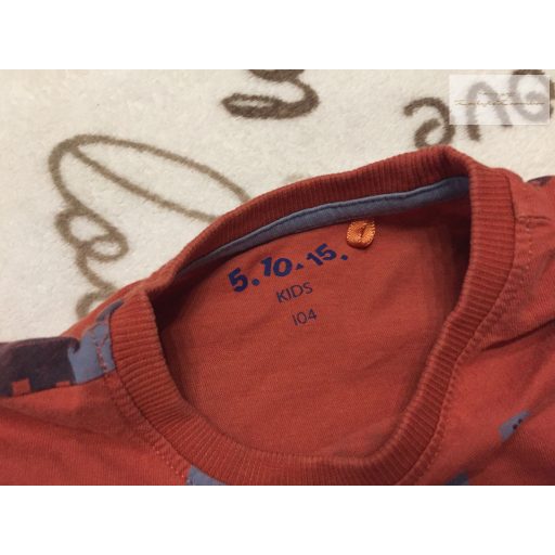 Kids 4 év 104 cm barna, dinó mintás pamut fiú felső- újszerű,hibátlan