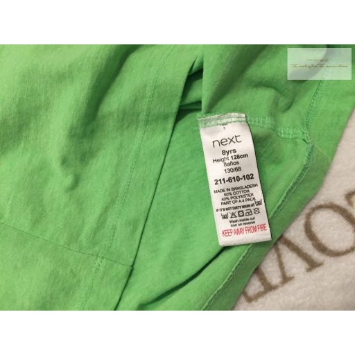 Next 8 év 128 cm világos zöld pamut fiú felső - újszerű,hibátlan
