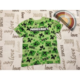   Minecraft 7-8 év 122-128 cm zöld,  Minecraft mintás pamut fiú felső - újszerű,hibátlan