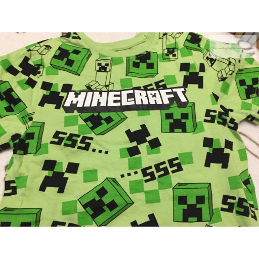 Minecraft 7-8 év 122-128 cm zöld,  Minecraft mintás pamut fiú felső - újszerű,hibátlan