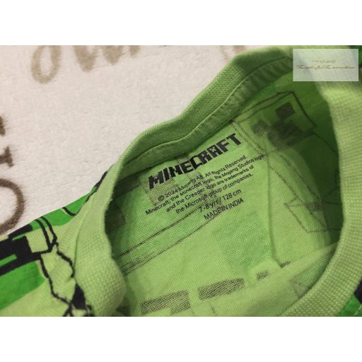 Minecraft 7-8 év 122-128 cm zöld,  Minecraft mintás pamut fiú felső - újszerű,hibátlan