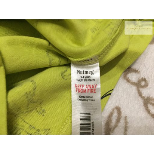 Nutmeg 3-4 év 104 cm zöld, dinó mintás pamut fiú felső - újszerű,hibátlan