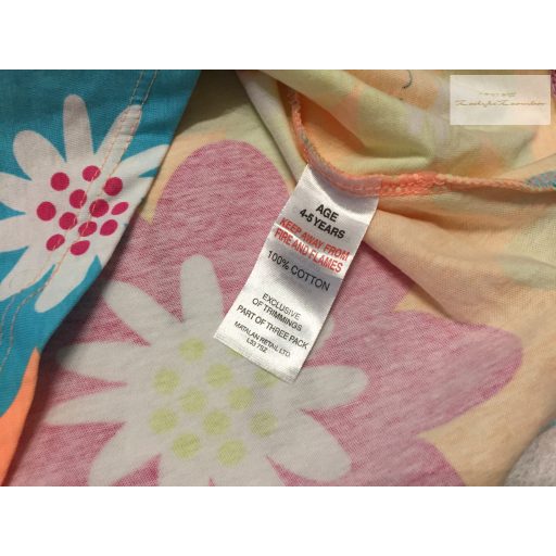 Matalan 4-5  év   104 - 110 cm színes nagy virágmintás pamut lány felső   - új, szettet bontottam