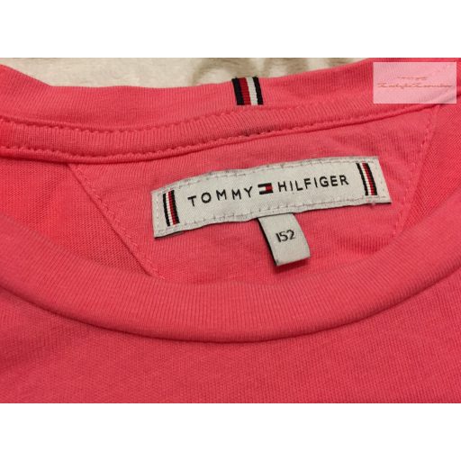 Tommy Hilfiger 12 év 152 cm rózsaszín, feliratos pamut lány felső - újszerű,hibátlan