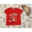 Frugi 1-2 év 80-92 cm piros, farm állatai mintás pamut fiú felső - új, csak lecímkézve