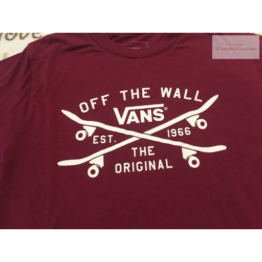 Van's M 10-12 év bordó pamut fiú felső - újszerű,hibátlan