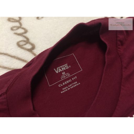 Van's M 10-12 év bordó pamut fiú felső - újszerű,hibátlan