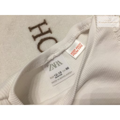 Zara 12-18 hó 86 cm fehér csipke rátétes pamut lány felső-újszerű,hibátlan