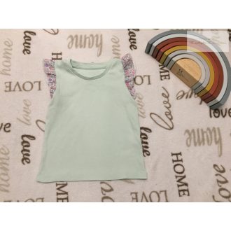   Matalan 12 - 18  hó 80 - 86  cm zöld, vállásn fodros-virágmintás pamut lány felső- újszerű,hibátlan