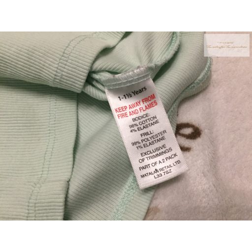 Matalan 12 - 18  hó 80 - 86  cm zöld, vállásn fodros-virágmintás pamut lány felső- újszerű,hibátlan