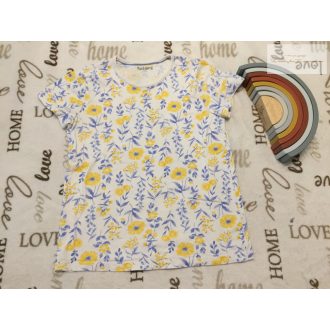   Nutmeg 12-13 év 152-158 cm kék - sárga virágmintás pamut lány felső - újszerű,hibátlan