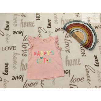   Primark 6-9 hó 74 cm Daddy's Cutie feliratos vékony pamut lány felső -újszerű, hibátlan