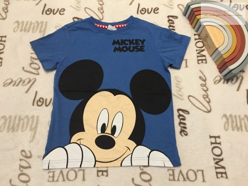 Disney 5-6 év 116 cm kék, Mickey mintás pamut fiú felső- újszerű,hibátlan