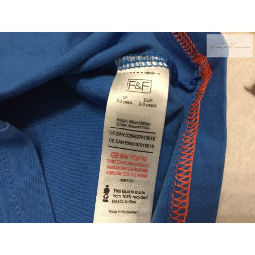 F§F 2-3 év 92-98 cm kék, MUM's ... feliratos pamut  fiú felső - újszerű, hibátlan