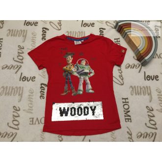   Toy Story  6-7 év 116-122  cm piros,, Woody- Buzz mintás- simizős  pamut fiú felső - újszerű, hibátlan 