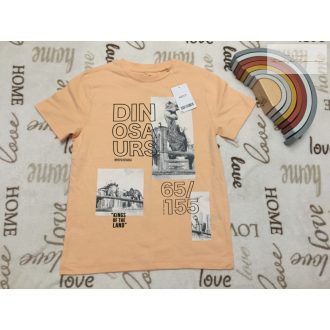   Next 7 év 122 cm dinó mintás-feliratos pamut fiú felső - új, címkés