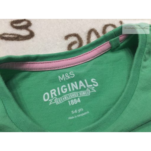M§S 5-6 év 116 cm zöld, nyuszi fej mintás pamut lány felső .- újszerű,hibátlan