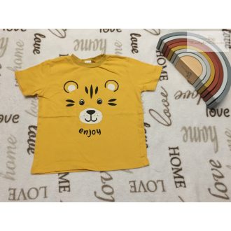   LC Waikiki 2-3 év 92-98 cm sárga, tigris fej mintás pamut fiú felső - újszerű,hibátlan