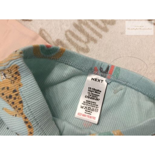 Next 12 - 18 hó 86 cm  mentazöld oroszlános  pamut fiú felső és legging szett- új, címkés, szettet bontottam