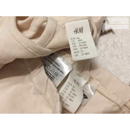 H§M 12 - 18 hó 86 cm bézs, Minnie mintás pamut lány felső és legging szett - újszerű,hibátlan