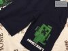 Minecraft 5-6 év 116 cm sötétkék, zöld kocka mintás  pamut fiú felső  és rövidnadrág szett- új, címkés