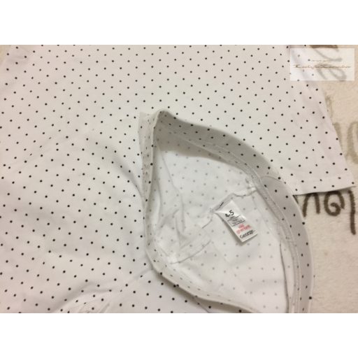 George 4- 5 év 104 -110  cm  fehér, apró fekete pöttyös pamut lány felső és rövid leggings szett-új, címkés 