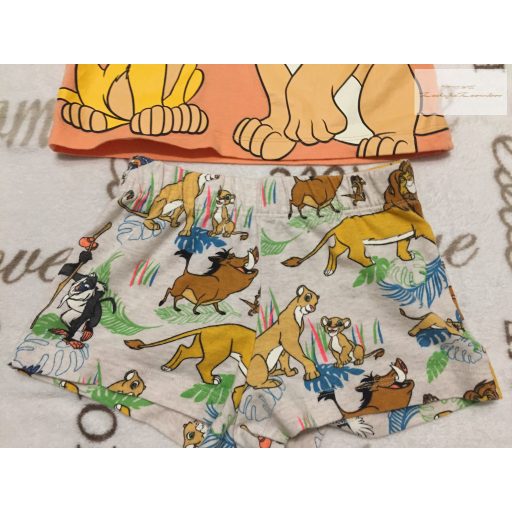 Disney at Primark 2-3 év 98 cm Simba mintás pamut fiú felső és rövidnadrág-újszerű,hibátlan