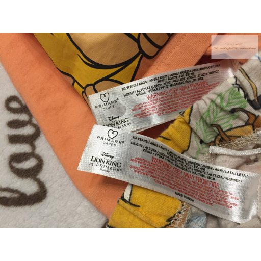Disney at Primark 2-3 év 98 cm Simba mintás pamut fiú felső és rövidnadrág-újszerű,hibátlan