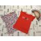Mothercare 5-6 év 110-116 cm piros feliratos és színe virág - cica mintás pamut lány felső szett 2 db- új, szettet bontottam