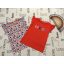 Mothercare 5-6 év 110-116 cm piros feliratos és színe virág - cica mintás pamut lány felső szett 2 db- új, szettet bontottam