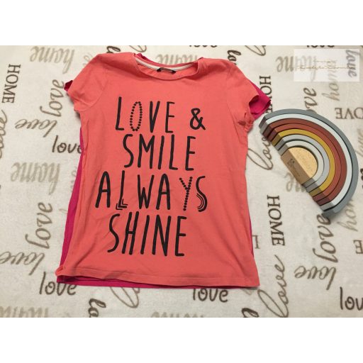 George 11-12 év 146-152 cm és In Extenso 14 év zsiráf mintás és feliratos pamut lány felsők- újszerű,hibátlan