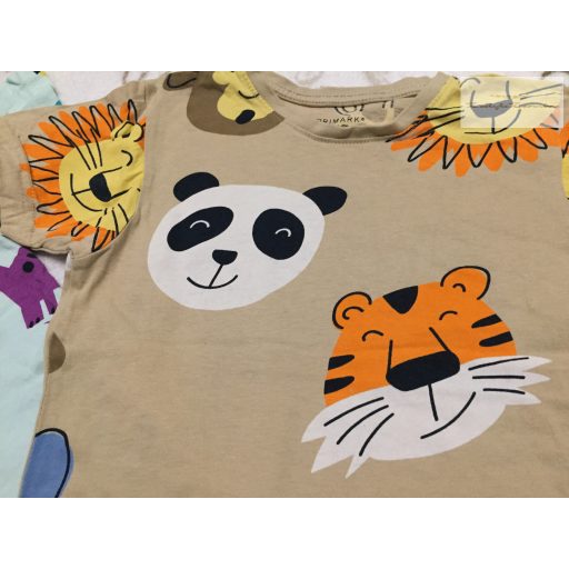 Primark 6-7 év 116-122 cm színes dinó és állat mintás pamut fiú felső szett.-újszerű,hibátlan