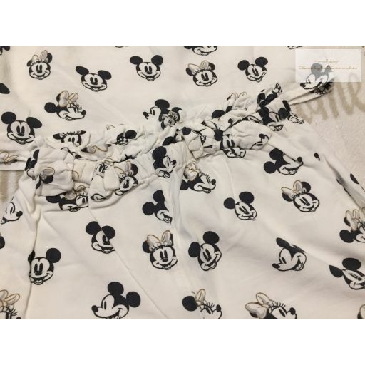 George 3-4  év 98 - 104 cm rtört fehér, fekete Minnie  mintás pamut lány  felső és rövidnadrág szett- újszerű,hibátlan