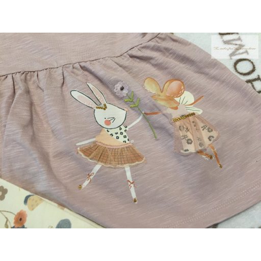 Next 5-6 év 116 cm kisegér -virágmintás pamut lány felső és legging szett - új, címkés
