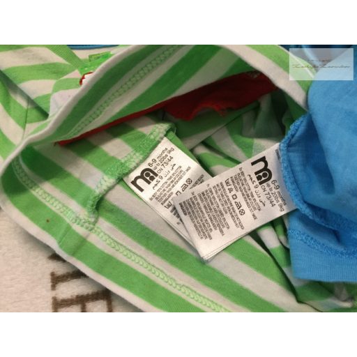 Matalan 6 - 9 hó 68 - 74 cm zöld - kék, krokodil - dinó mintás pamut fiú felső szett 2 db - új, szettet bontottam