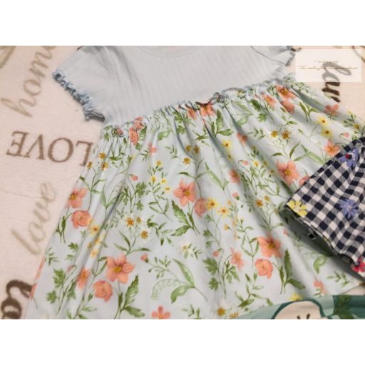 Next és Bluezoo 3-6 hó  68 cm alma és virágmintás lány ruha szett 3 db -újszerű, hibátlan