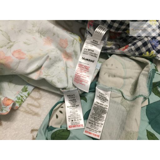 Next és Bluezoo 3-6 hó  68 cm alma és virágmintás lány ruha szett 3 db -újszerű, hibátlan