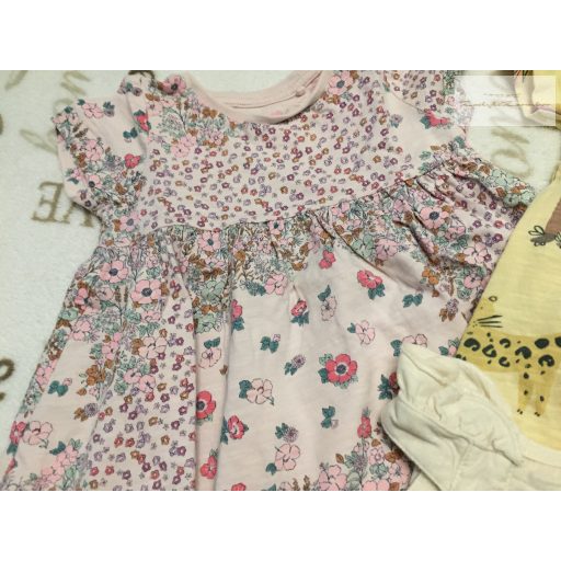 Next up to 3 és 3-6 hó virág és állat mintás pamut lány ruhák 3 db- újszerű,hibátlan