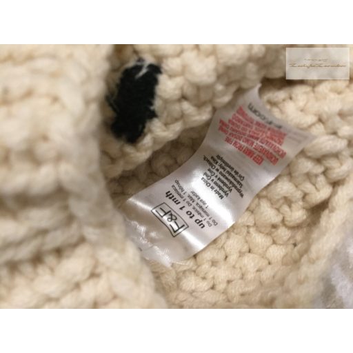 F§F up to 1 month 56 cm 4,5 kg  bézs-barna maci fej mintás kötött. átmeneti fiú sapka.- újszerű,hibátlan