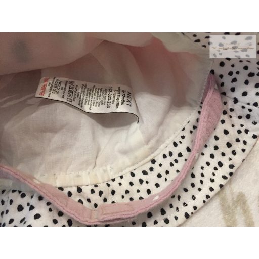 Next 6-12 hó 65-80 cm rózsaszín, kiesegér mintás pamut lány nyári kalap - újszerű,hibátlan