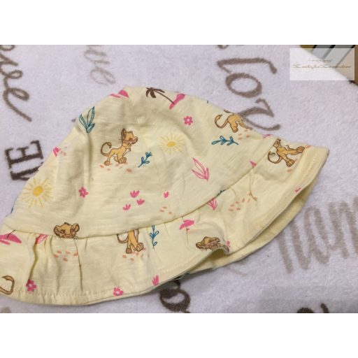 Disney at George 9 - 12 hó  74-80 cm 11 kg  sárga, Simba mintás  pamut lány nyári kalap -újszerű,hibátlan