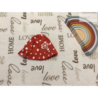   Mothercare 3-6 hó 62-68 cm barna, fehér pöttyös virágmintás nyári lány kalap- újszerű,hibátlan