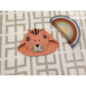   George 6-12 hó 68-80 cm tigris fej mintás  pamut fiú napkalap- újszerű,hibátlan-