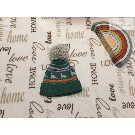 George 12  - 18 hó 86 cm dinó mintás kötött, belül pamut fiú sapka- újszerű,hibátlan