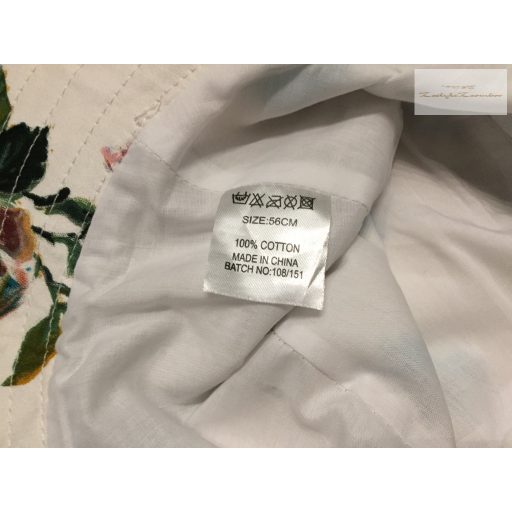 8-12 év 56 cm színes virágmintás nyári lány kalap - újszerű,hibátlan