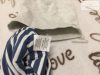Timberland 6-9 hó kék csíkos és bézs bordázott pamut fiú sapka szett - újszerű,hibátlan