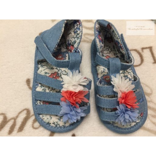 Matalan 12 - 18  hó 80 - 86  cm kék puha talpú lány szandál/ kocsicipő új, átnőtt