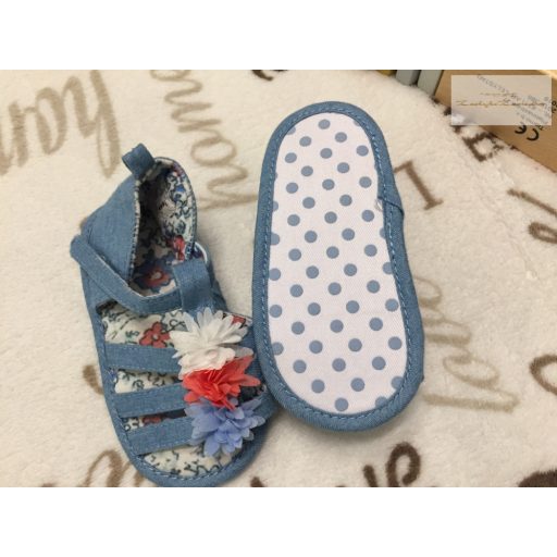 Matalan 12 - 18  hó 80 - 86  cm kék puha talpú lány szandál/ kocsicipő új, átnőtt