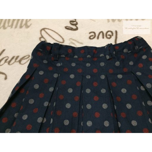 Coccodrillo 2 év 92 cm kék, rakott, piros-ezüst pöttyös elegáns lány szoknya-újszerű,hibátlan